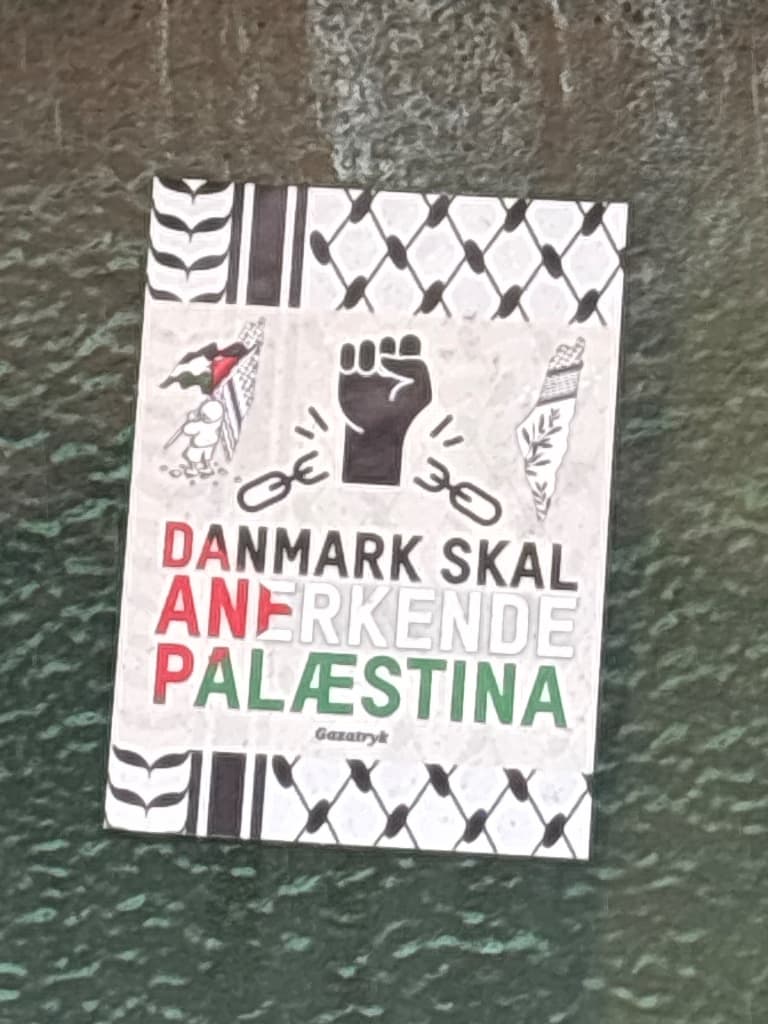 Danmark skal anerkende palæstina sticker in Odense