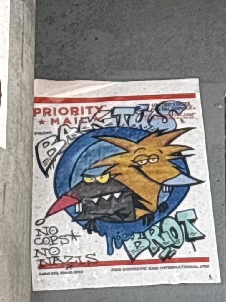 BAKTUS BROT No Cops No Nazi's sticker in The Hague