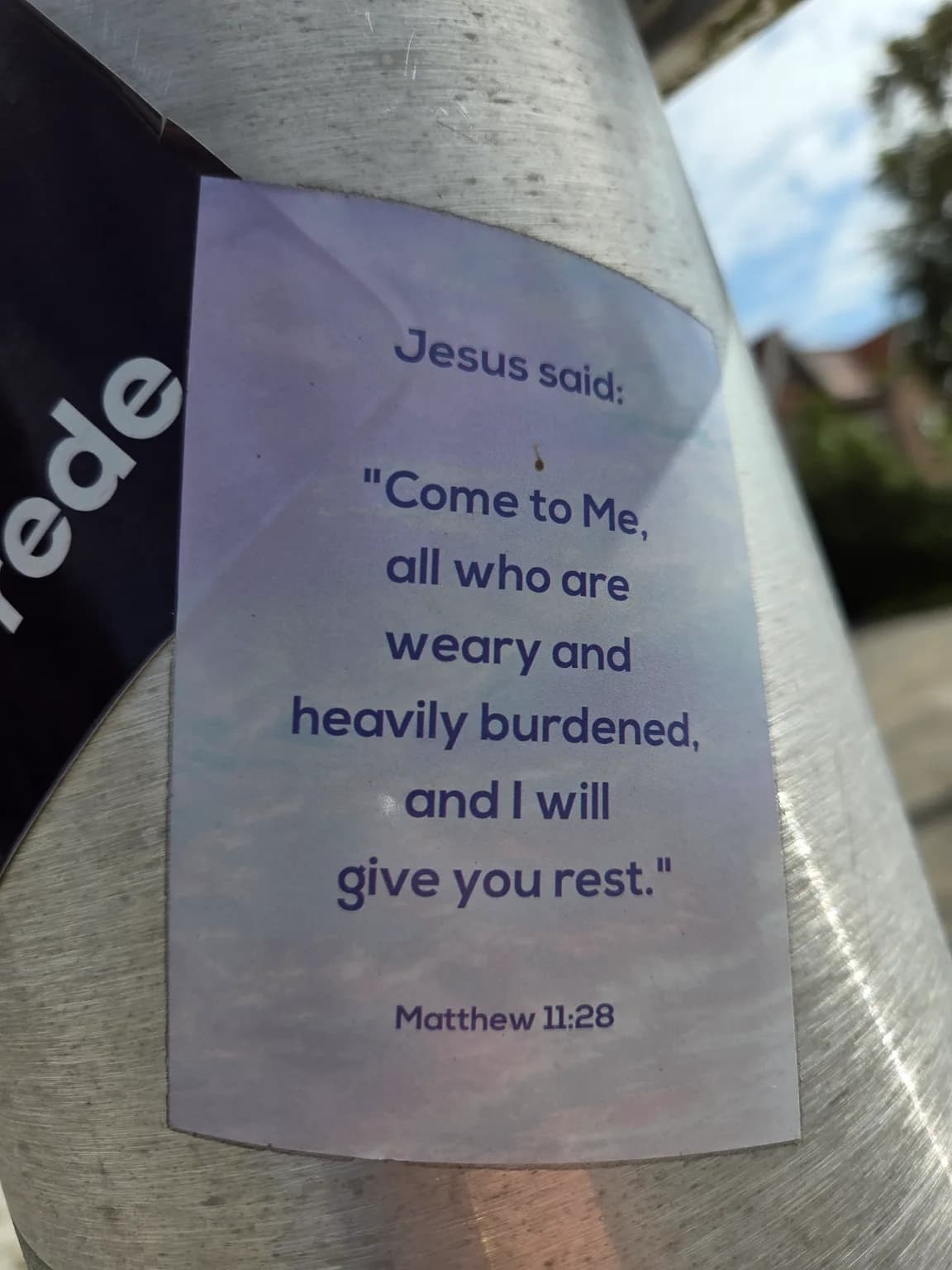 Matthew 11:28 sticker in Zwijndrecht