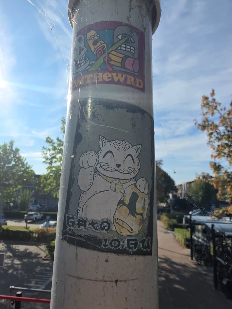 Maneki Neko sticker in The Hague